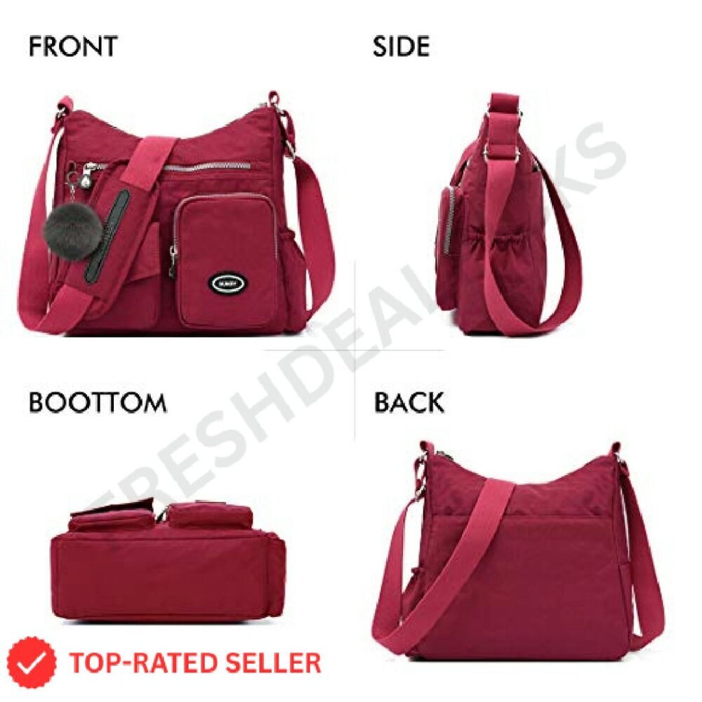 Nylon Crossbody Bag Anti Theft RFID Pocket Waterproof Travel Purse Hobo - Picture 5 of 8